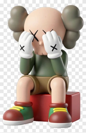 Cartoon Character Sitting On A Red Block PNG