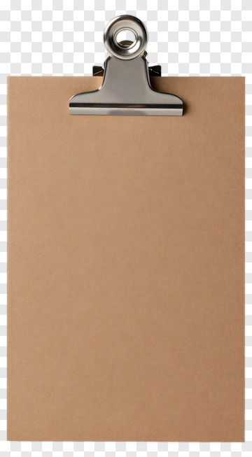 Clipboard With Blank Brown Paper PNG