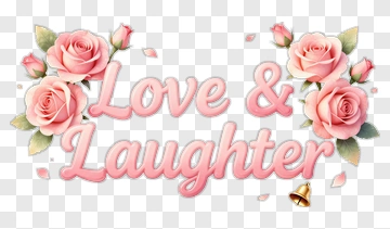 Love And Laughter With Pink Roses PNG