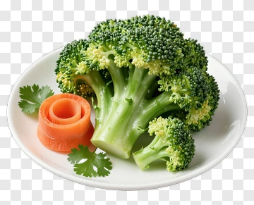 Fresh Broccoli With Carrot And Cilantro PNG