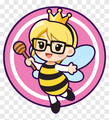 Cartoon Bee Character Holding A Honey Stick PNG