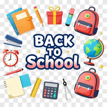 Back To School Supplies And Decorations PNG