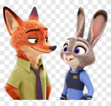 Cartoon Fox And Rabbit Characters PNG