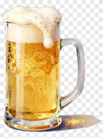 Frosted Beer Mug With Foamy Head PNG