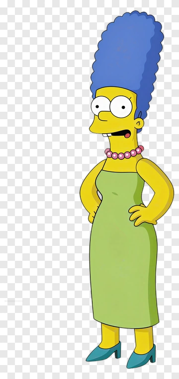 Cartoon Character With Blue Hair And Green Dress PNG