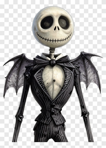 Skeleton Character With Bat Wings PNG