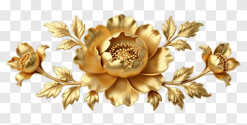 Golden Floral Arrangement PNG