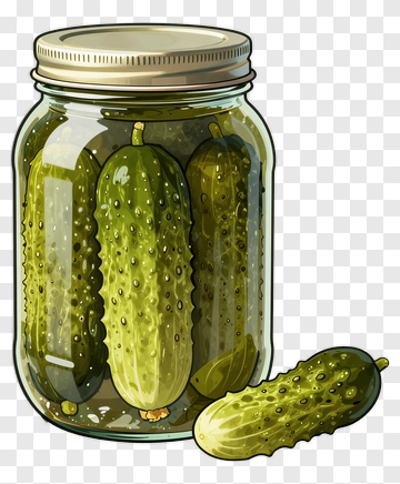 Jar Of Pickles With Cucumbers PNG