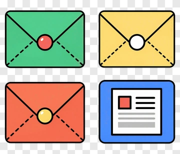 Colorful Envelopes With Different Designs PNG