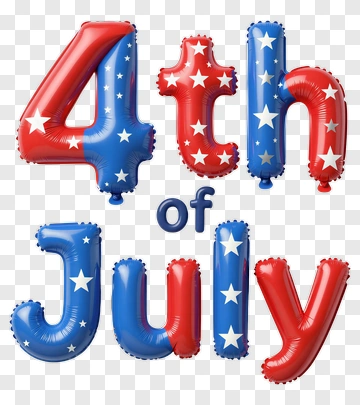 4Th Of July Balloon Letters PNG