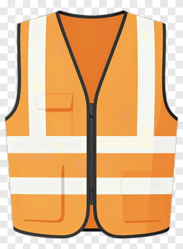 Safety Vest With Reflective Stripes PNG