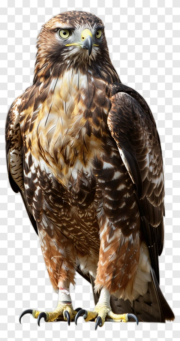 Realistic Hawk Standing Proudly PNG