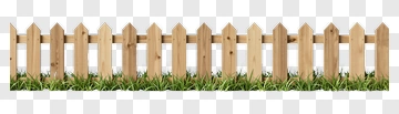 Wooden Fence With Grass PNG