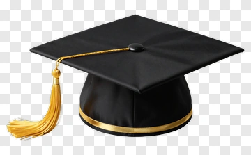 Graduation Cap With Gold Tassel PNG