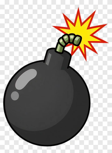 Cartoon Bomb With Explosive Fizz PNG