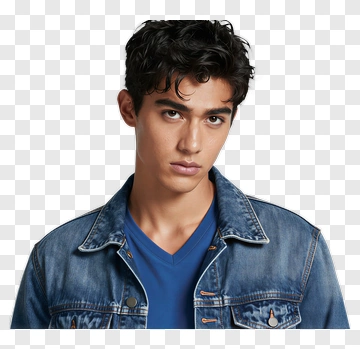 Young Man In Denim Jacket PNG