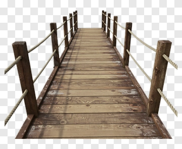 Wooden Bridge With Railing PNG