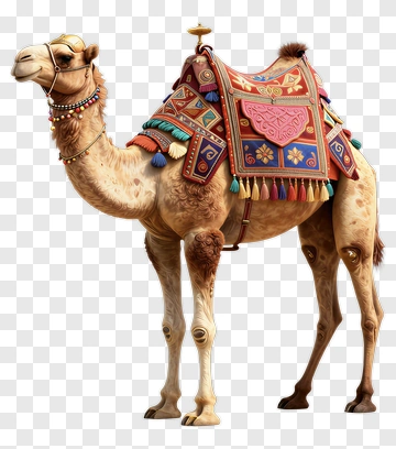 Camel With Colorful Saddle PNG