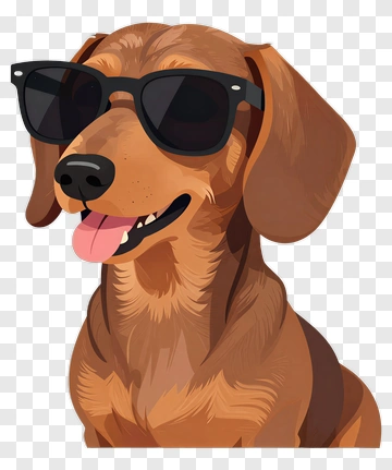 Cartoon Dog Wearing Sunglasses PNG