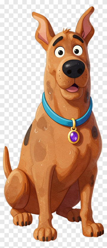 Cartoon Dog With A Blue Collar PNG