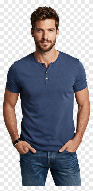 Man In Blue T-Shirt PNG