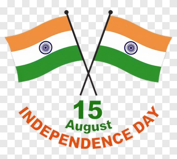 Independence Day Celebration With Indian Flags PNG