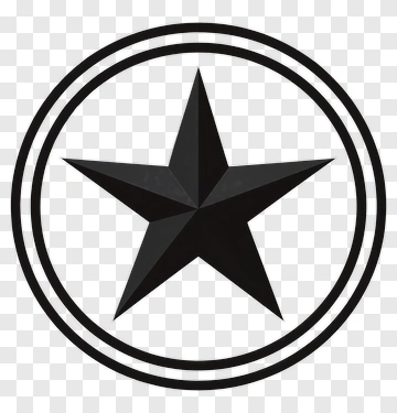 Black Star Inside A Circle PNG