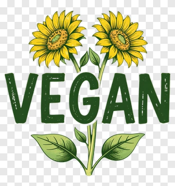 Vegan Sunflower Design PNG