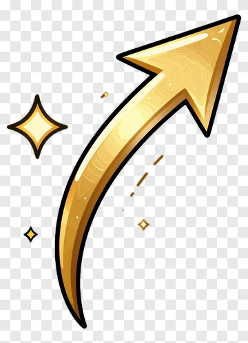 Golden Arrow With Sparkles PNG