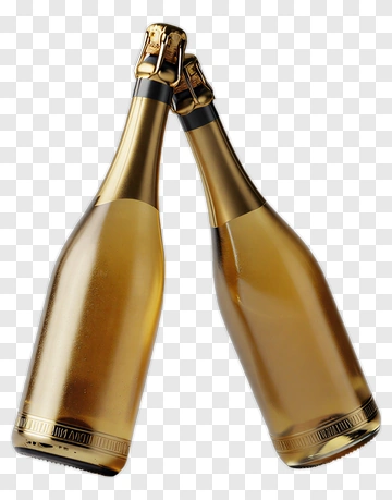 Champagne Bottles Clinking Together PNG