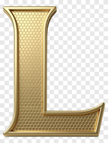Golden Letter L With Honeycomb Texture PNG