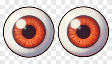 Realistic Cartoon Eyes With Brown Iris PNG