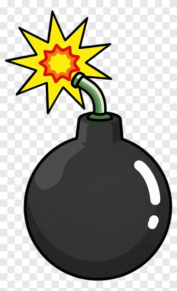 Cartoon Bomb With A Spark PNG