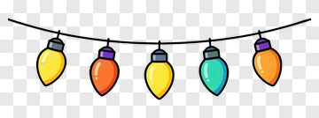 Colorful String Of Holiday Lights PNG