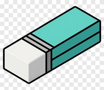 Eraser With Turquoise Body PNG