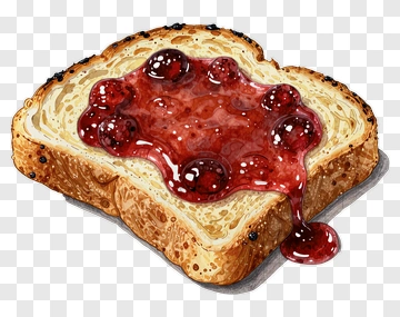 Slice Of Bread With Jam PNG
