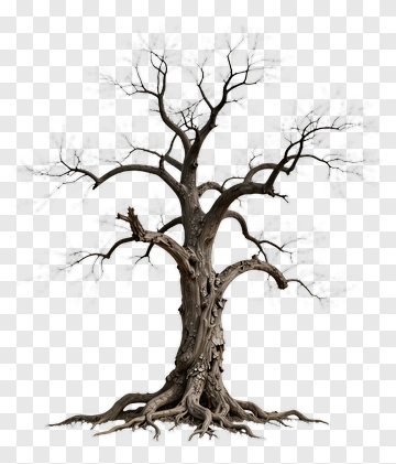 Leafless Tree With Twisted Roots PNG