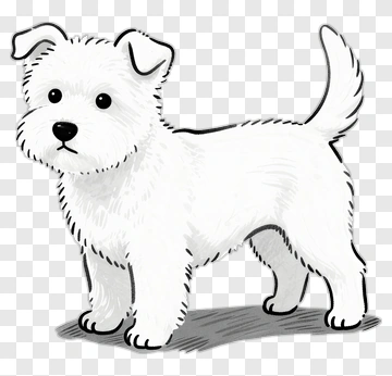 Cartoon White Dog PNG