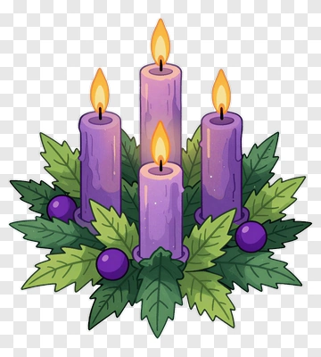 Advent Wreath With Purple Candles PNG