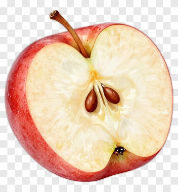 Red Apple Cut In Half PNG