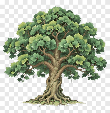 Colorful Tree With Green Leaves PNG