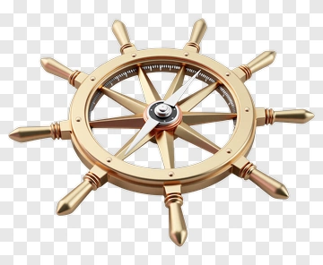 Gold Ship Wheel PNG