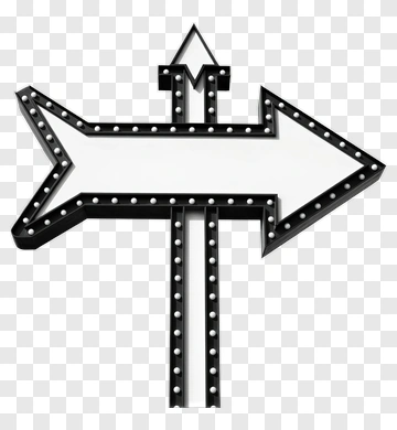 Directional Arrow Sign With Lights PNG
