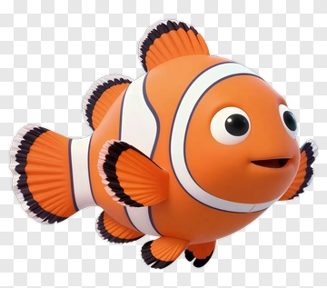 Cartoon Clownfish Swimming PNG