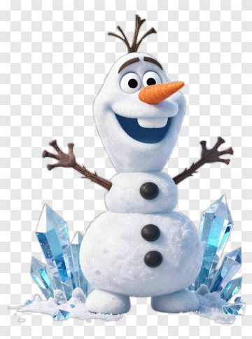 Snowman Character With Ice Crystals PNG
