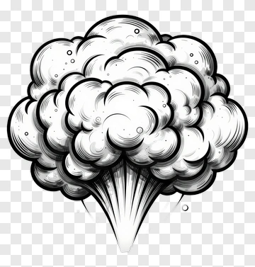 Cartoon Explosion Cloud PNG