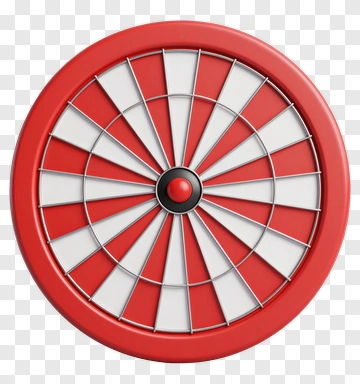 3D Dartboard With Red And White Segments PNG