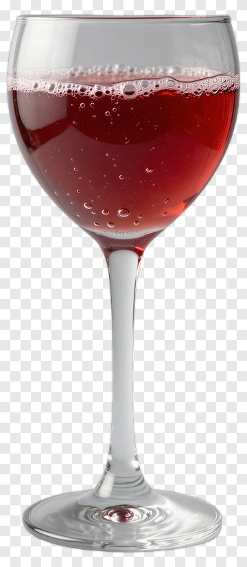 Glass Of Red Wine With Bubbles PNG