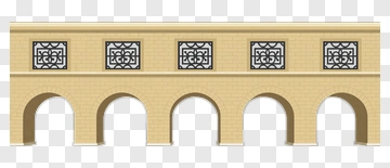 Architectural Wall With Arches And Decorative Windows PNG