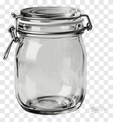 Glass Jar With Metal Lid PNG